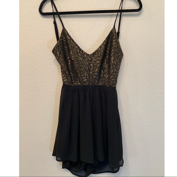Windsor black/gold party romper dress - Picture 4 of 4